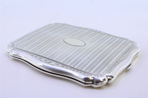 aluminium cigarette case Guilloche Silver Cigarette Case for sale at Pamono