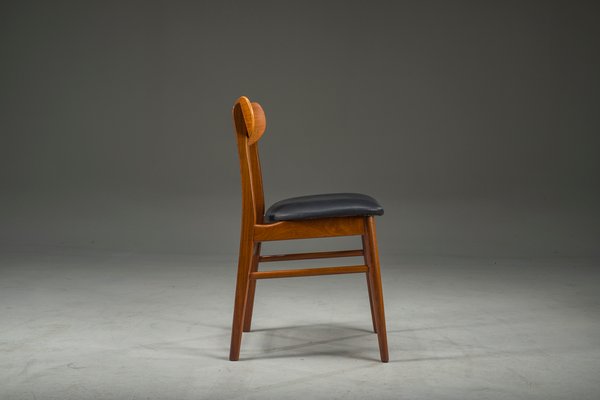 Mid-Century Danish Dining Chair with Leather Upholstery from