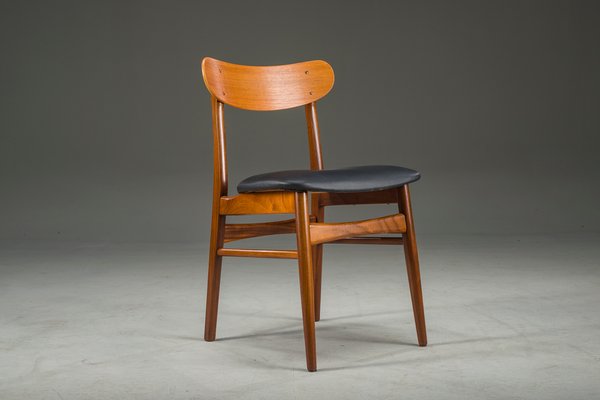 Mid-Century Danish Dining Chair with Leather Upholstery from
