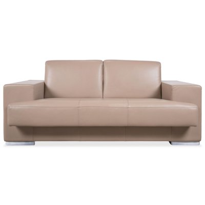 Rolf Benz Two-Seater Leather Sofa Cream Beige Couch for sale at Pamono
