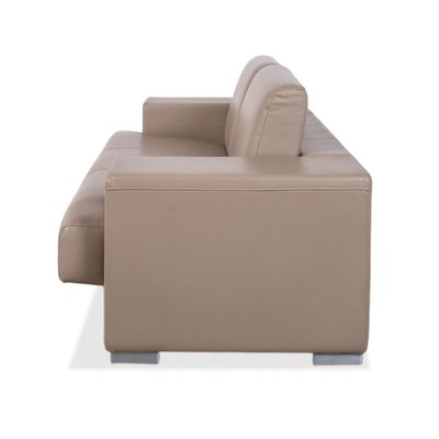 Rolf Benz Two-Seater Leather Sofa Cream Beige Couch for sale at Pamono