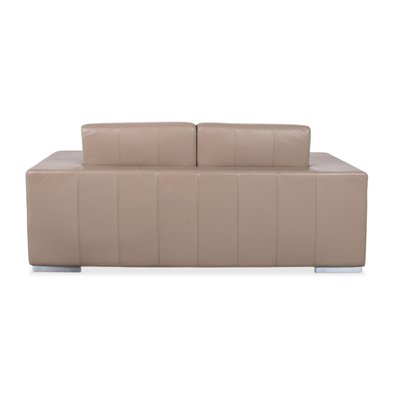 Rolf Benz Two-Seater Leather Sofa Cream Beige Couch for sale at Pamono