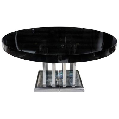 Large Black Lacquered Dining Room Table 1930s