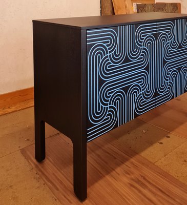 Loop Sideboard in Black and Dark Blue by Coucou Manou for sale at