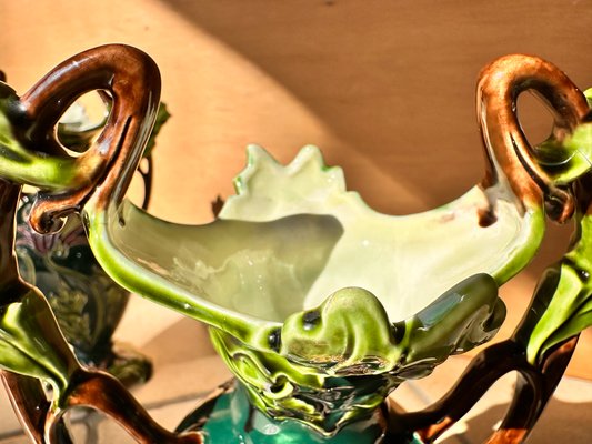 Antique Art Nouveau Porcelain Vases with Handles from Julius
