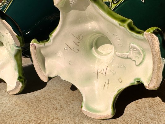 Antique Art Nouveau Porcelain Vases with Handles from Julius