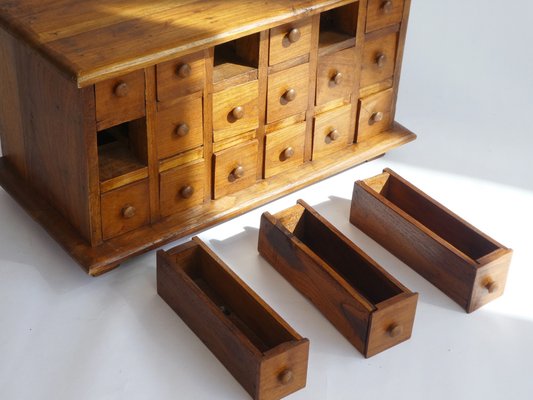 Small Vintage Apothecary Cabinet in Wood, 1960s for sale at Pamono