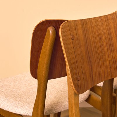 Danish Dining Chairs in Teak and Beech by Ib Kofod-Larsen, 1950
