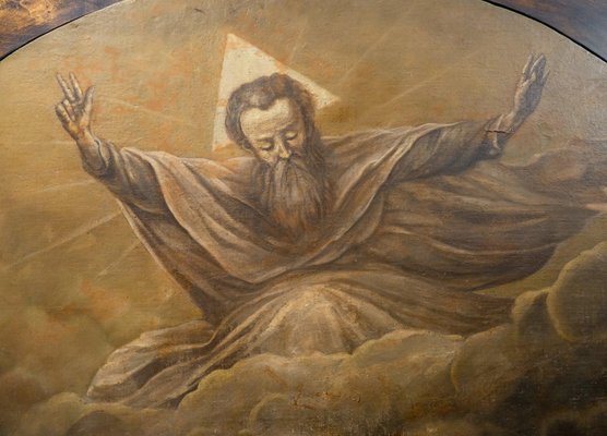 Overdoor Painting of God the Father Trinity, 1800, Oil on Canvas