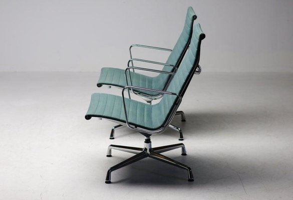 Aluminum Group Lounge Chairs in Seafoam Green by Charles & Ray