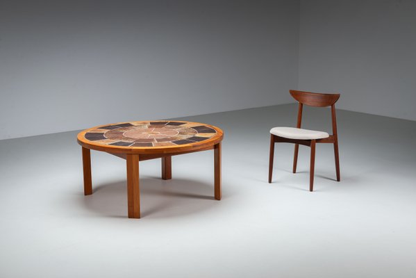 Oak and Ceramic Coffee Table by Tue Poulsen for Haslev, 1960s for