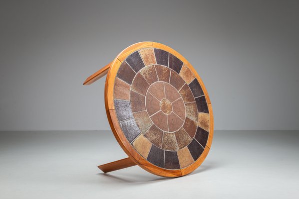 Oak and Ceramic Coffee Table by Tue Poulsen for Haslev, 1960s for