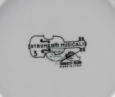 Fornasetti Strumenti Musicali カップ&ソーサー Vintage Plates from the Series Musical Instruments by Piero
