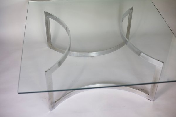 Chromed Steel And Thick Glass Coffee Table From Dassas 1963 For Sale At Pamono