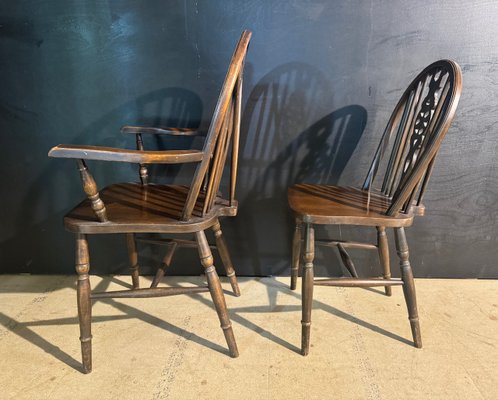 Wheel Back Dining Chairs, 1960s, Set of 6 for sale at Pamono