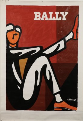 Affiche Bally Man de Villemot, 1986 en vente sur Pamono