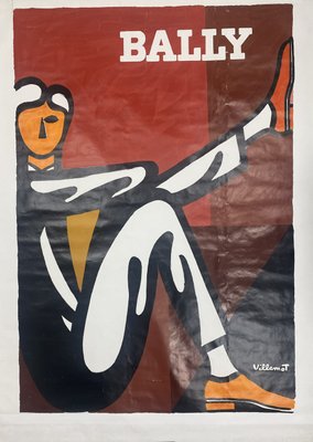 Bally Man Poster from Villemot, 1986 for sale at Pamono