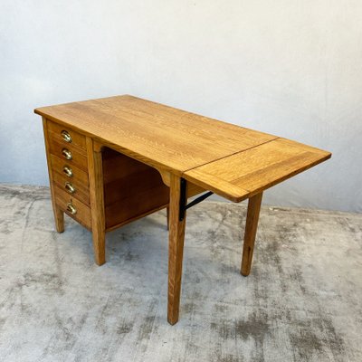 George VI Oak Drop-Leaf Desk, 1930s for sale at Pamono