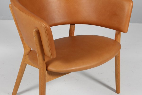 Model ND82 Lounge Chair in Full Grain Leather and Oak by Nanna