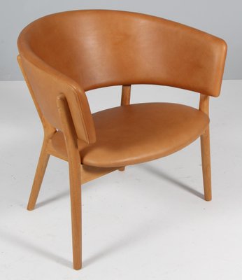 Model ND82 Lounge Chair in Full Grain Leather and Oak by Nanna