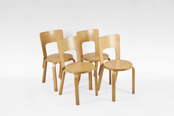 Model 66 Dining Chairs by Alvar Aalto for Artek, Finland, 1930s