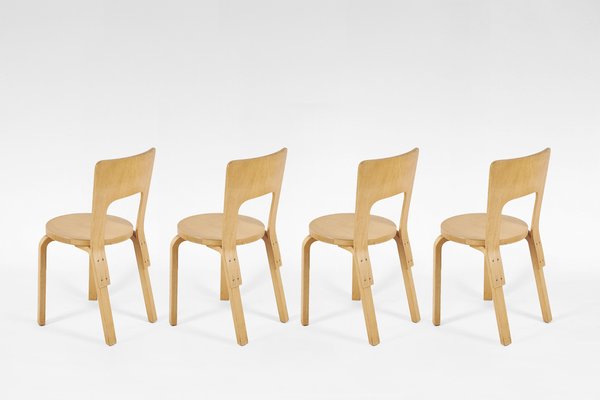 Model 66 Dining Chairs by Alvar Aalto for Artek, Finland, 1930s