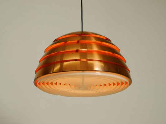 Vintage Swedish Copper Slat Pendant Lamp by Hans-Agne Jakobsson