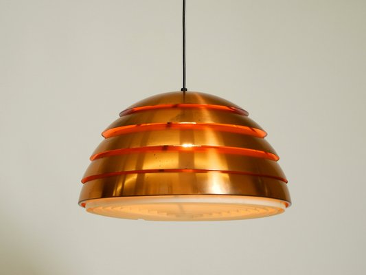 Vintage Swedish Copper Slat Pendant Lamp by Hans-Agne Jakobsson