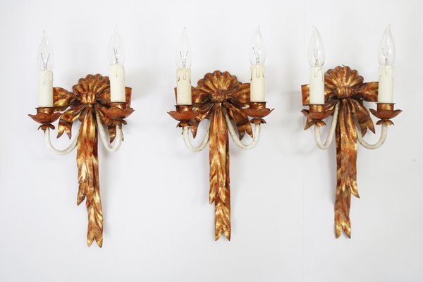 Vintage Italian Wall Lamps, 1970, Set of 3 for sale at Pamono