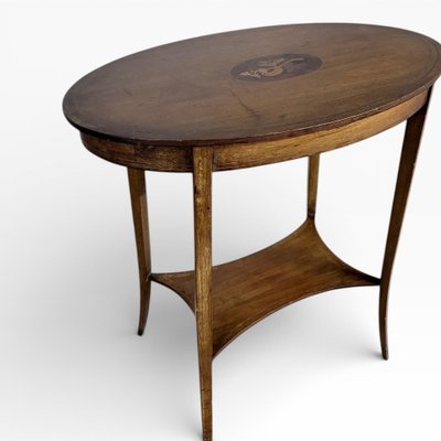 Antikas Plateau Rond Marron En Fer Antique Imprimé France - Magnifique Centre De Table Et Décoration Vintage