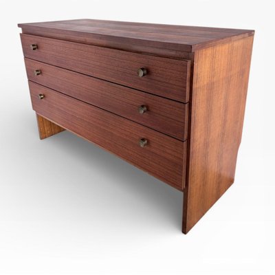 teak brown dresser Vintage Danish Mid Century Modern 4 Drawer Dovetailed Dra  Big Whale Consignment this spacious storage piece serves as a sturdy changing table too Mid-Century Teak Dresser with Brass