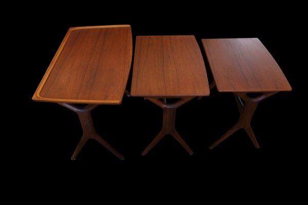 Teak Desks by Johannes Andersen for CFC Silkeborg, 1960s, Set of 3