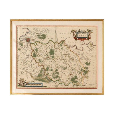 Antique Map of Brie and Champagne Paris Region by Blaeu, France