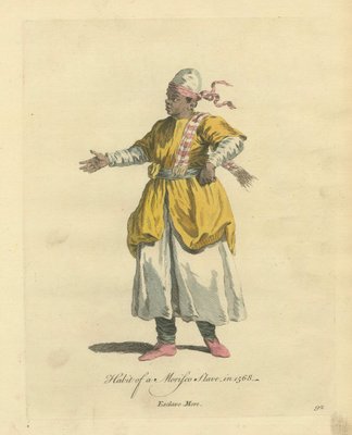 European School Artist, Habit of a Moorish Slave, 1749, Engraving for sale  at Pamono