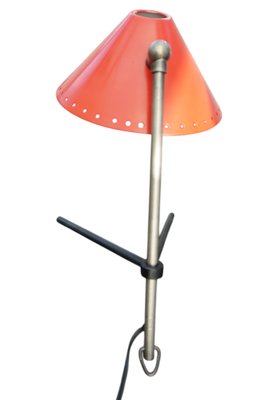 Mid-Century Modern Dutch Red Pinocchio Tripod Table Lamp by H
