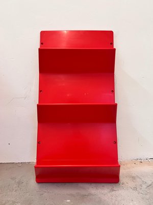 IKEAビンテージシェルフ レッド Red Kämpe Wall Shelf by Niels Gammelgaard for Ikea for sale at Pamono