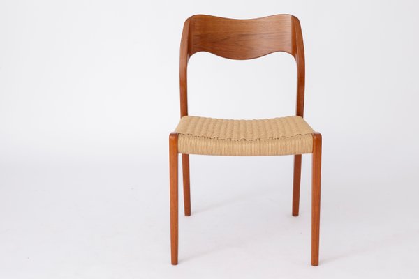 Model 71 Chair in Teak with New Danish Cord by Niels Otto Møller