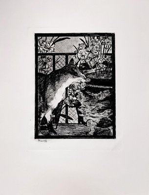 Édouard Manet, The Cat and the Flowers, Etching and Aquatint, 1869