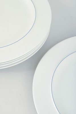 Vintage Blue Line Lunch Plates in Faience by Grethe Meyer for