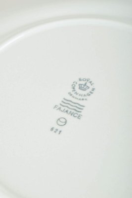 Vintage Blue Line Lunch Plates in Faience by Grethe Meyer for