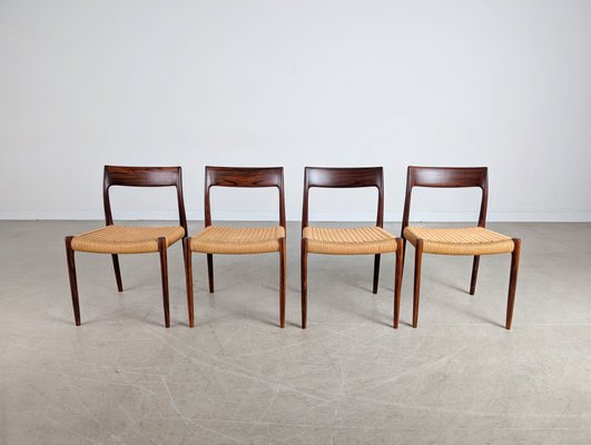 Model 75 Chairs in Rosewood by Niels Otto Møller, Set of 4 for
