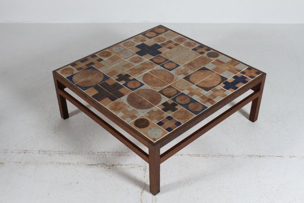 Square Tile Top Coffee Table in Wengé from Tue Poulsen and Erik