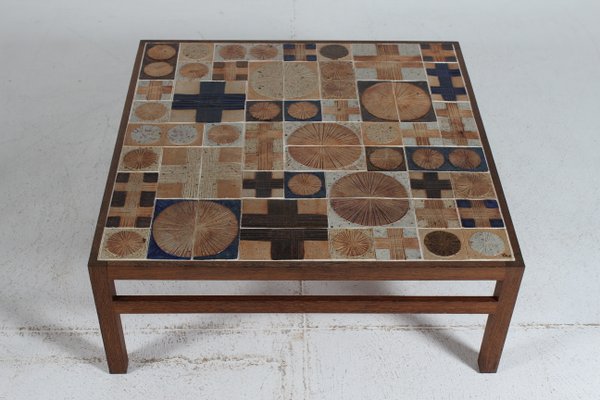 Square Tile Top Coffee Table in Wengé from Tue Poulsen and Erik