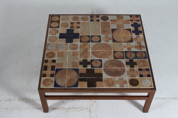 Square Tile Top Coffee Table in Wengé from Tue Poulsen and Erik