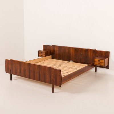 Mid-Century Modern Scandinavian Bed in Rosewood, 1960s for sale at