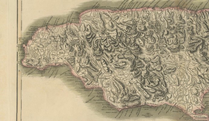 Jamaica Map by John Thomson, Kingston & Port Royal Harbors, 1817