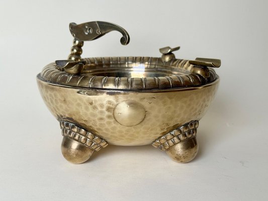 Art Deco Austrian Brass Ashtray with Integrated Cigarette Cutter, 1920s for  sale at Pamono