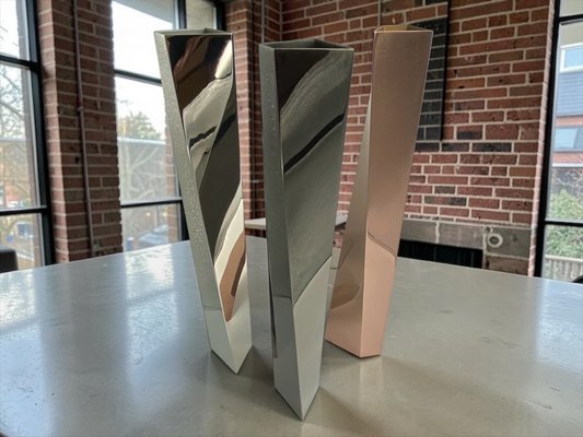 Sculptural Triptych Crevasse Vases by Zaha Hadid for Officina