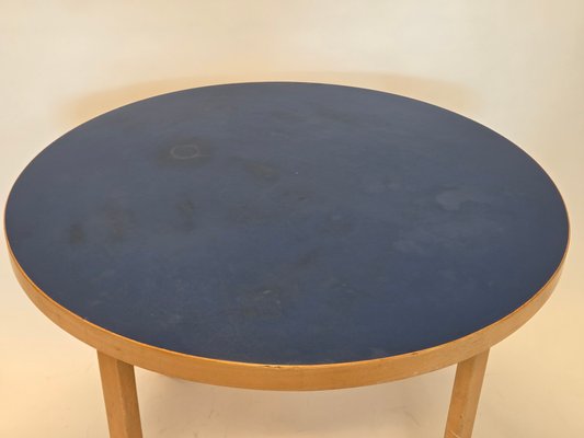 90A Table in Blue Linoleum by Alvar Aalto for Artek, Finland