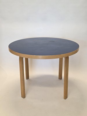 t*o様 Artek TABLE 90A 90A Table in Blue Linoleum by Alvar Aalto for Artek, Finland